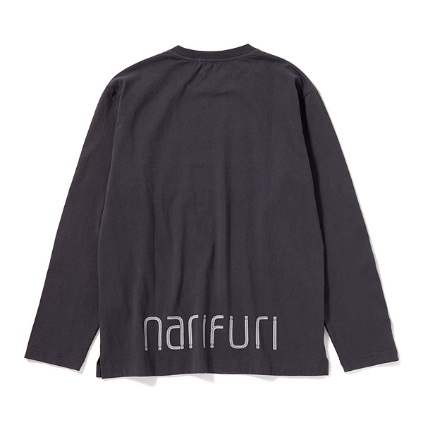 【アウトレット】narifuri nanotec 制菌ポケットロングＴシャツ M.BLACK