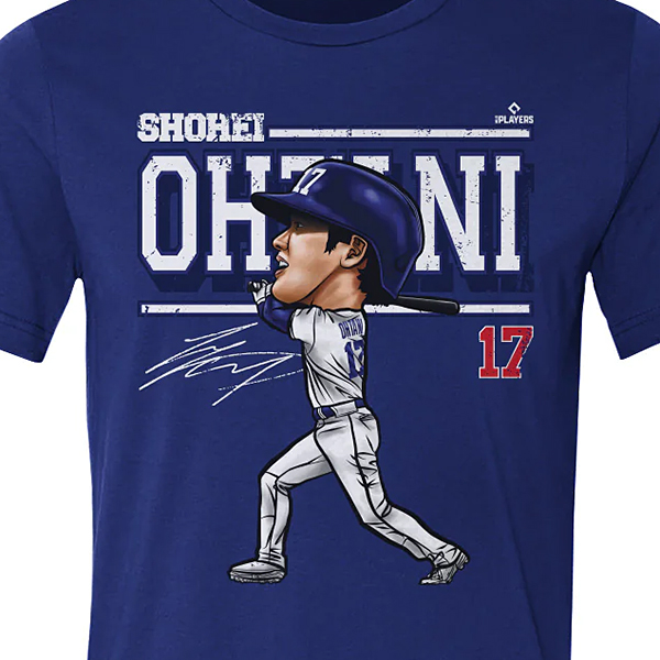 MLB 大谷翔平 ドジャース Tシャツ Los Angeles D Cartoon WHT