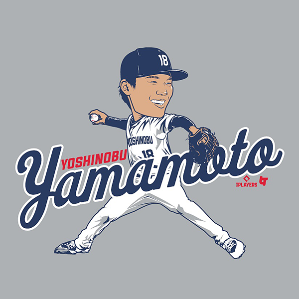 山本由伸 YOSHINOBU YAMAMOTO 「CARICATURE」 Tシャツ