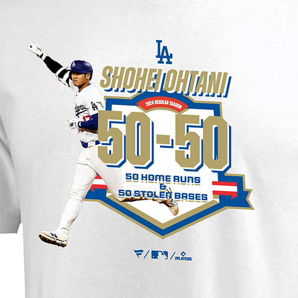 大谷翔平 50-50 Club 達成記念Tシャツ（キッズ用）ホワイト