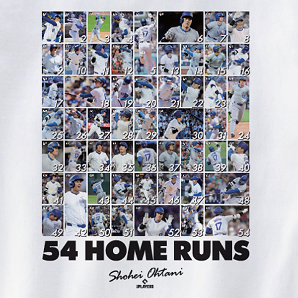 ロサンゼルス・ドジャース 大谷翔平「54 Ohtani Home Runs」 Tシャツ