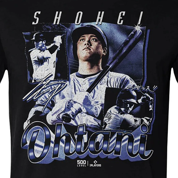 大谷翔平 「Los Angeles D Grunge WHT」 Tシャツ