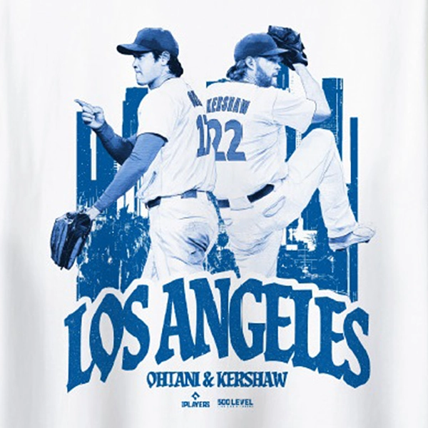 ロサンゼルス・ドジャース 大谷翔平 クレイトン・カーショー 『respect』 Tシャツ ホワイト
