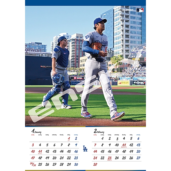 ロサンゼルス・ドジャース 2027年壁掛けカレンダー