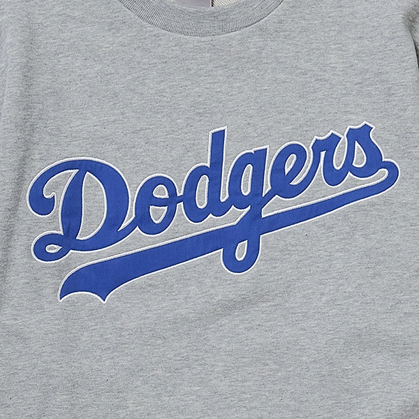 MLB ドジャース アップリケロゴ スウェット グレー