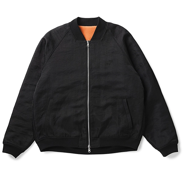 narifuri ヘビーサテンフライトブルゾン BLACK