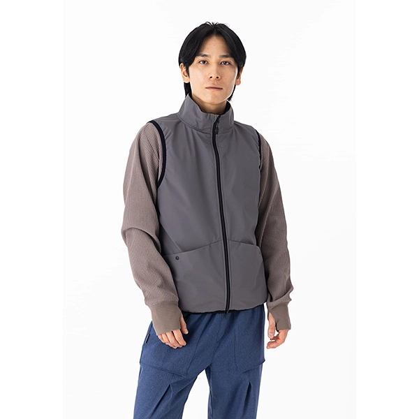 narifuri 光電子アクティブインサレーションリバーシブルZIPベスト CHARCOAL