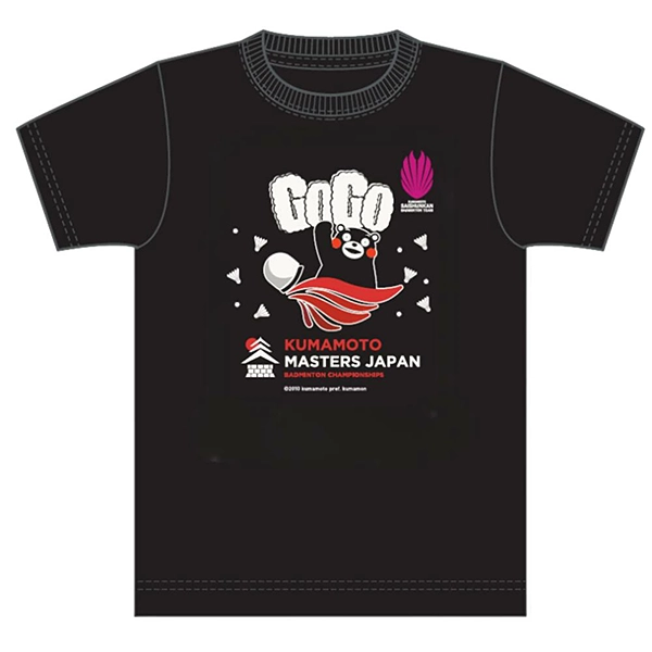 くまもと再春館製薬所バドミントンチーム公式 熊本マスターズジャパン2025 GOGO Tシャツ くまモンver.