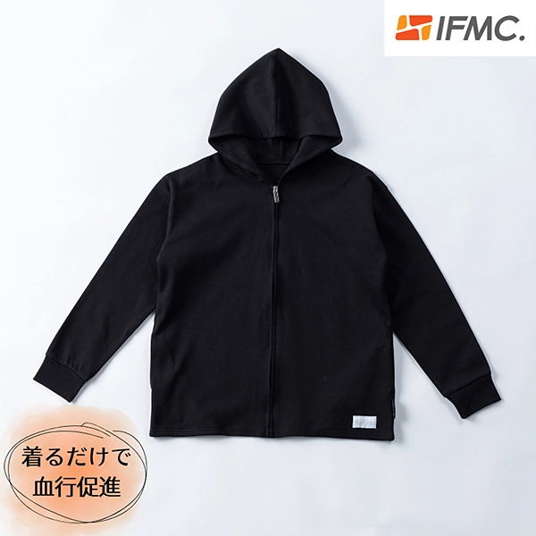 くまもと再春館製薬所バドミントンチーム公式 【イフミック加工】スウェットジップパーカー (ブラック)