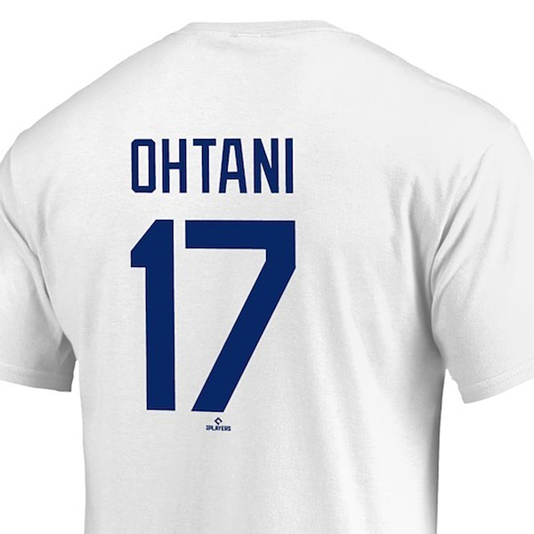 ロサンゼルス・ドジャース 大谷翔平 ネーム＆ナンバーTシャツ ホワイト