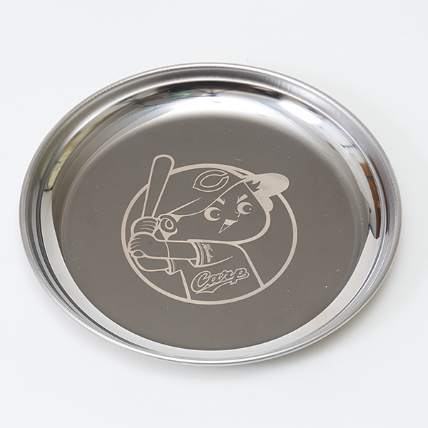 Carp ステンレス製丸皿2枚セット（カープ坊や・ロゴ）