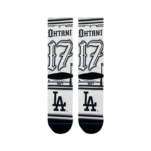 大谷翔平 Mister Cartoon x Dodgers（ミスターカートゥーン×ドジャース）コラボモデル STANCE（スタンス）ソックス ホワイト