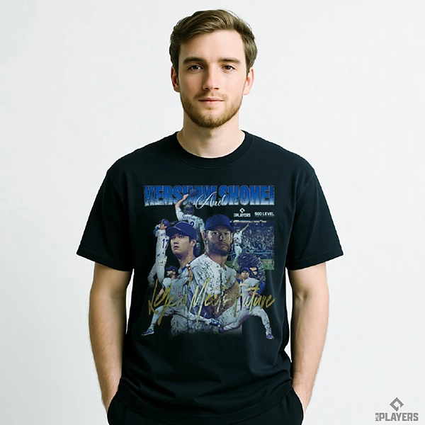 ロサンゼルス・ドジャース 大谷翔平 クレイトン・カーショー 『Legend meets Future』 Tシャツ ブラック