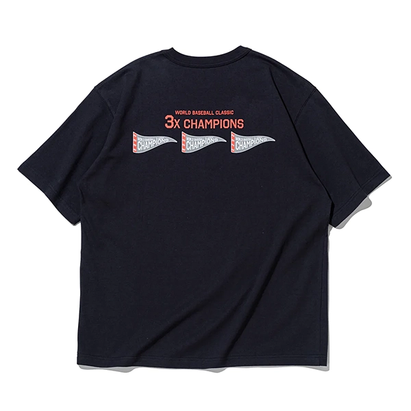 NEW ERA World Baseball Classic SAMURAI フラッグロゴ 半袖 ウォッシュドコットン Tシャツ (ネイビー)