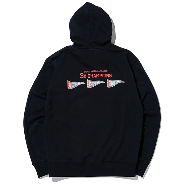 NEW ERA World Baseball Classic 3X CHAMPION 裏毛 スウェット プルオーバー フーディー (ブラック)
