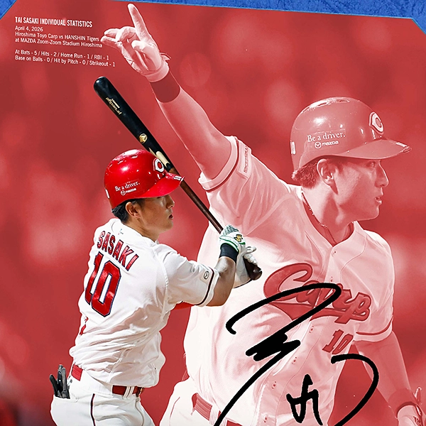 [限定99セット] 広島東洋カープ 佐々木 泰 選手 プロ初本塁打記念 直筆サイン入りフォトファイル