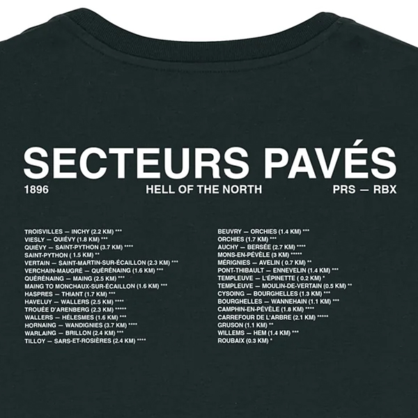 cois（ソワ）パリ～ルーベ Secteurs Paves サイクリング Tシャツ ブラック