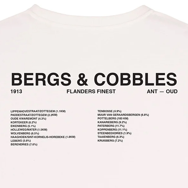 cois（ソワ）ロンド・ファン・フラーンデレン Bergs Cobbles サイクリング Tシャツ オフホワイト