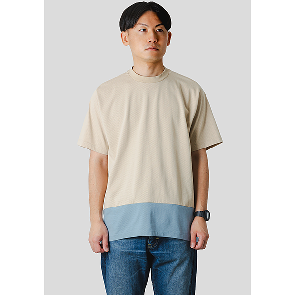 narifuri マルチテックメッシュ バックポケットTシャツ OFF BEIGE