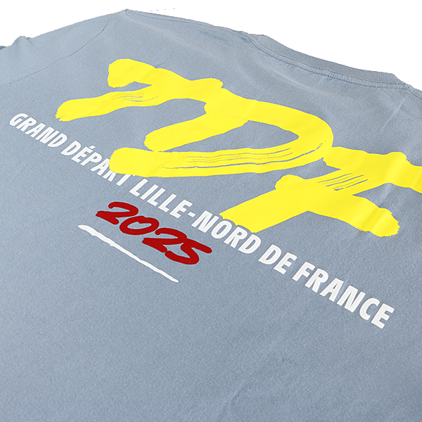 ツール・ド・フランス 2025 オフィシャル 前ポケット付きオーバープリントTシャツ TDF アシッドブルー