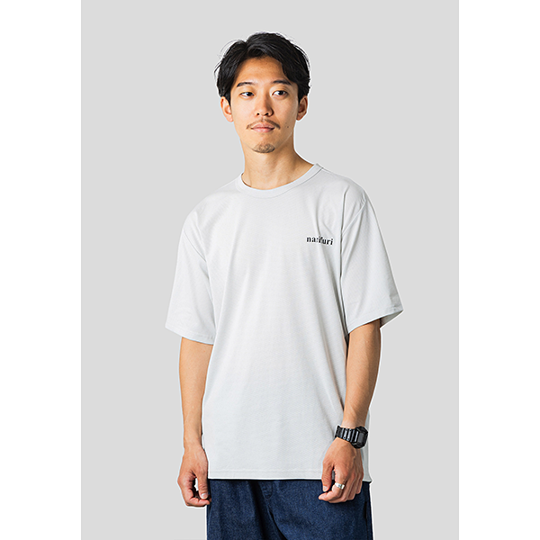narifuri アクティブメッシュバック ポケットTシャツ ライトグレー