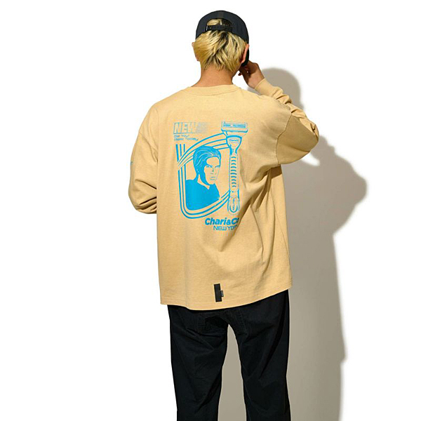 【アウトレット】CHARI＆CO NEW SHAVER PKT L/S TEE Tシャツ ロンT LIGHT BROWN