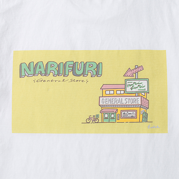 narifuri プリントTシャツ（HATCH） WHITE NF1186