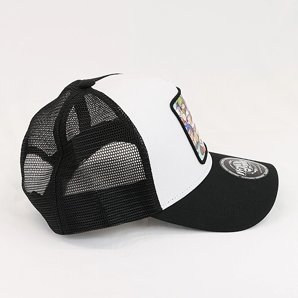 パワフルプロ野球 ワッペンメッシュキャップ ホワイト×ブラック