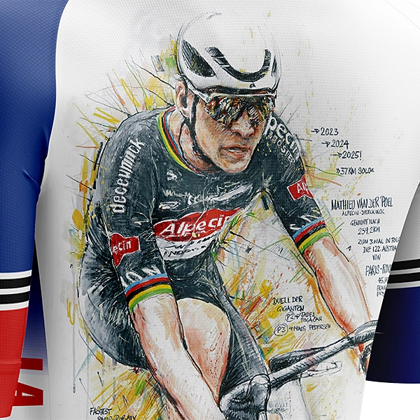 パリ～ルーベ 2025 the art fo cycle マチュー・ファンデルプール 半袖サイクルジャージ