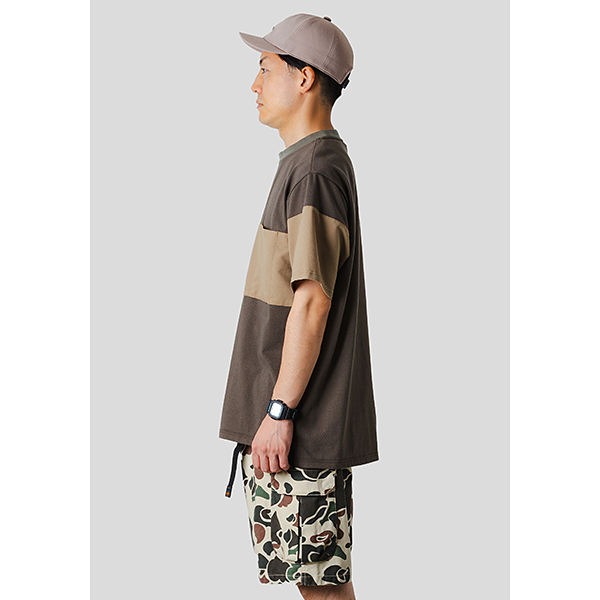 narifuri マルチテックメッシュ ポケットTシャツ KHAKI