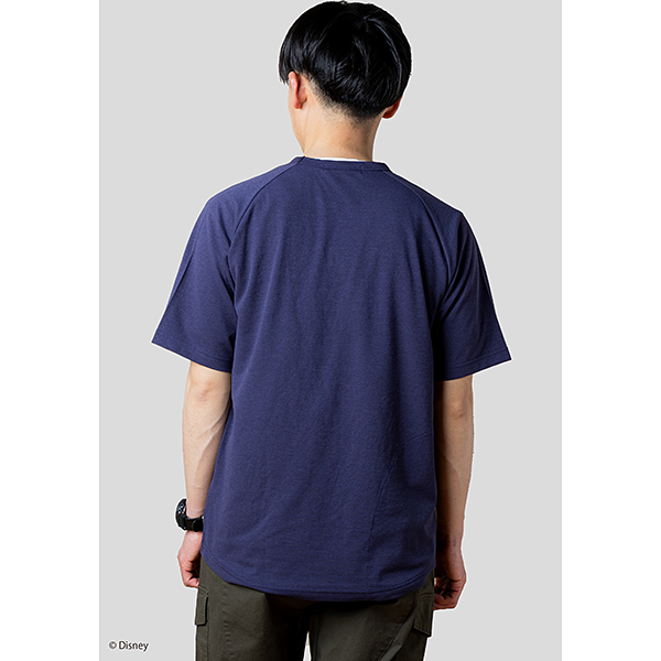 narifuri Disney Collection アクティブメッシュバックポケットTシャツ ブラック