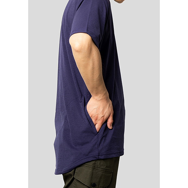 narifuri アクティブメッシュバック ポケットTシャツ パープル