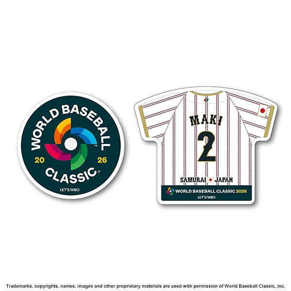 2026 WORLD BASEBALL CLASSIC 選手ユニフォーム型クリップマグネットセット（2026 WORLD BASEBALL CLASSIC 選手＆ロゴ）