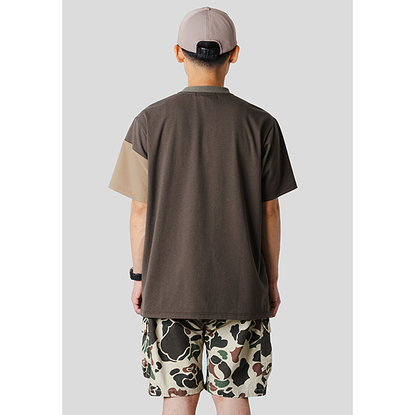 narifuri マルチテックメッシュ ポケットTシャツ KHAKI