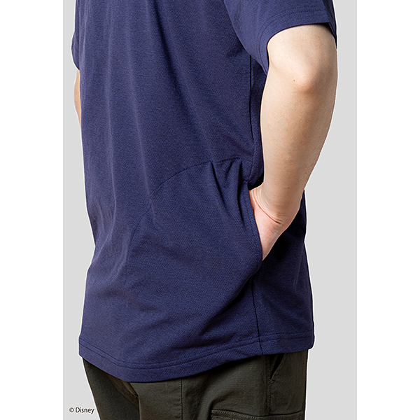 narifuri Disney Collection アクティブメッシュバックポケットTシャツ ブラック