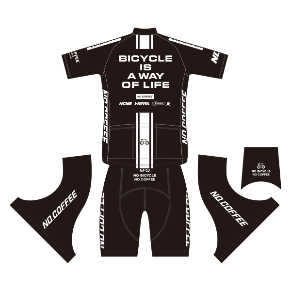 NO COFFEE × NO BICYCLE サイクル半袖ジャージ Type2