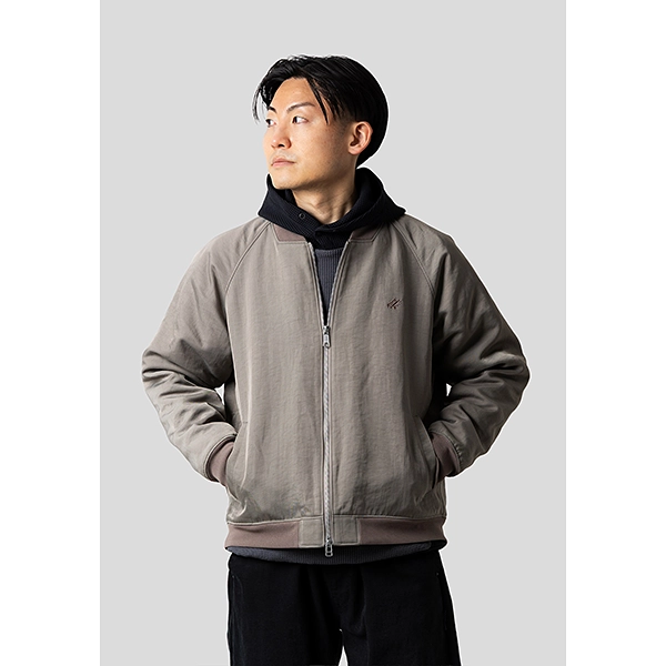 narifuri ヘビーサテンフライトブルゾン GRAY