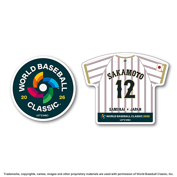2026 WORLD BASEBALL CLASSIC 選手ユニフォーム型クリップマグネットセット（2026 WORLD BASEBALL CLASSIC 選手＆ロゴ）