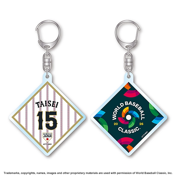 2026 WORLD BASEBALL CLASSIC 選手アクリルキーチェーン（正方形）