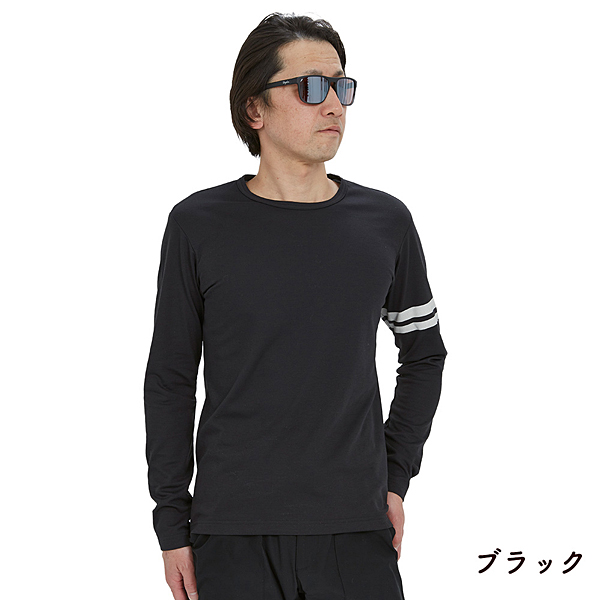 ステムデザイン サイクルDRYＴシャツ長袖 ブラック