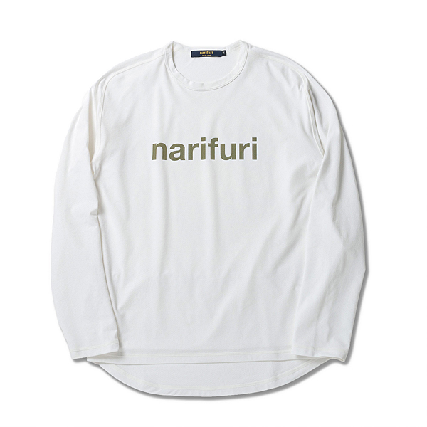 【アウトレット】narifuri アクティブメッシュバックポケットロングTシャツ ホワイト