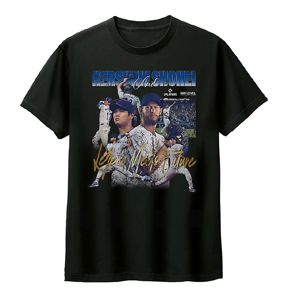 ロサンゼルス・ドジャース 大谷翔平 クレイトン・カーショー 『Legend meets Future』 Tシャツ ブラック