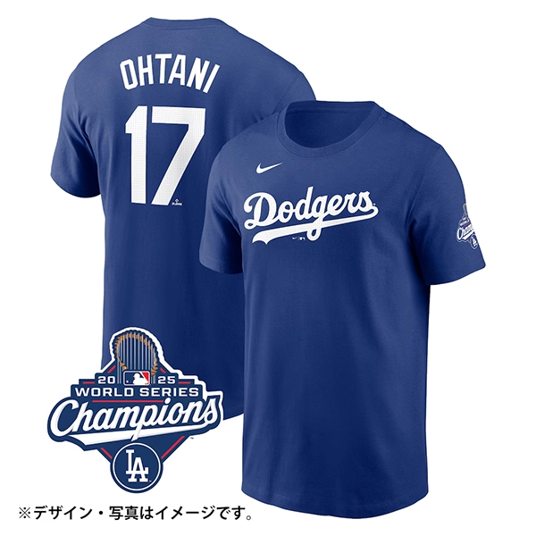 NIKE 2025 ロサンゼルス・ドジャース 大谷翔平 ワールドシリーズ 優勝 ネームアンドナンバー Tシャツ