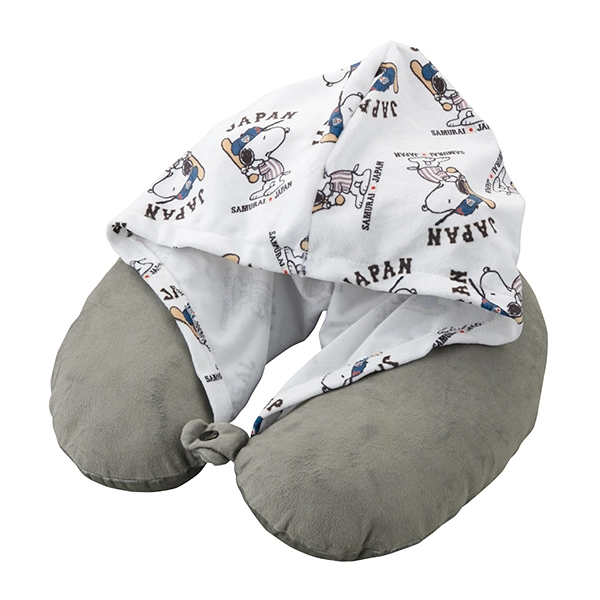 侍ジャパン SNOOPY フード付きネッククッション