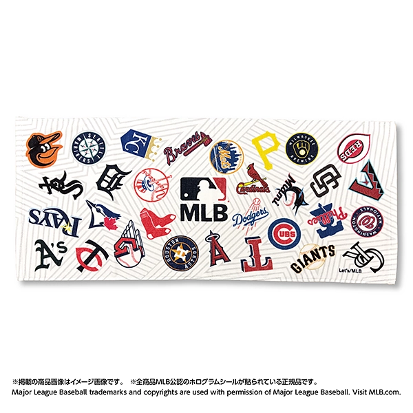 MLB 2026 フェイスタオル（総柄）