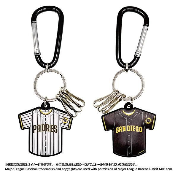 MLB 2026 サンディエゴ・パドレス カラビナ付きキーチェーン（ホーム/ビジター）