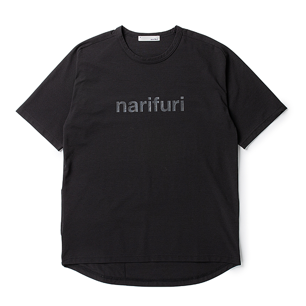 narifuri アクティブメッシュバックポケットTシャツ BLACK