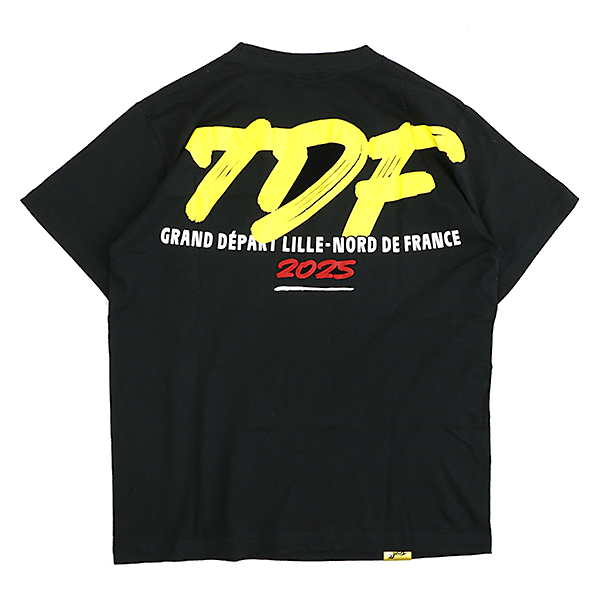 ツール・ド・フランス 2025 オフィシャル 前ポケット付きオーバープリントTシャツ TDF ブラック