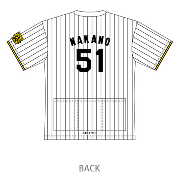 阪神タイガース バックポケット付きTシャツ2025 中野拓夢選手(51) NAKANO