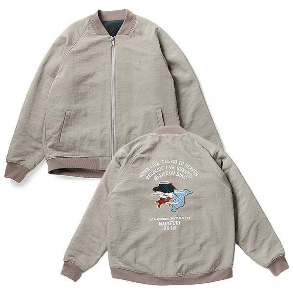 narifuri ヘビーサテンフライトブルゾン GRAY